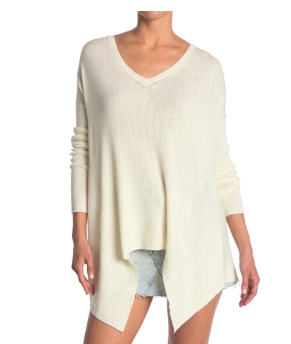 ALLSAINTS Kelsey V-neck Sweater M Rib Chalk White All Saints Wool Alpaca Cream